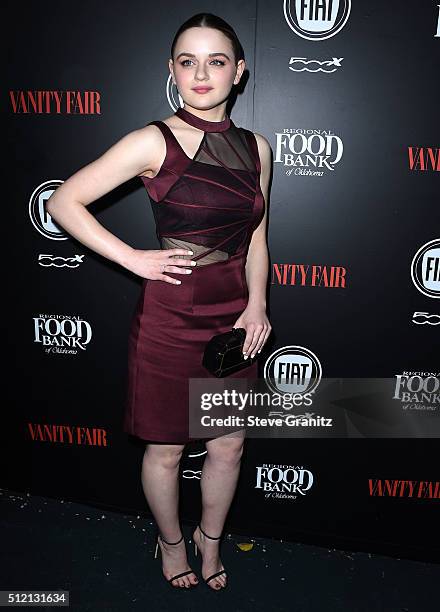 Joey King arrives at the Vanity Fair And FIAT Toast To "Young Hollywood" at Chateau Marmont on February 23, 2016 in Los Angeles, California.