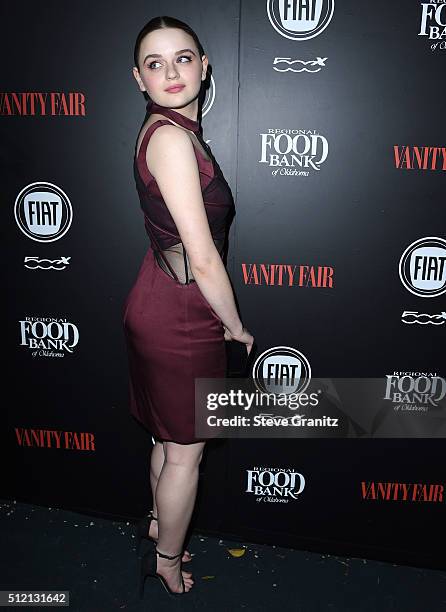 Joey King arrives at the Vanity Fair And FIAT Toast To "Young Hollywood" at Chateau Marmont on February 23, 2016 in Los Angeles, California.