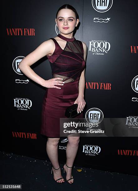 Joey King arrives at the Vanity Fair And FIAT Toast To "Young Hollywood" at Chateau Marmont on February 23, 2016 in Los Angeles, California.