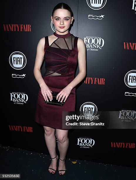 Joey King arrives at the Vanity Fair And FIAT Toast To "Young Hollywood" at Chateau Marmont on February 23, 2016 in Los Angeles, California.