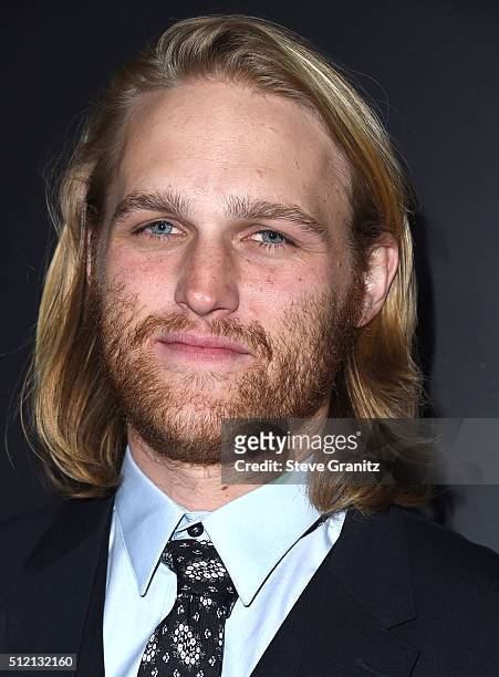 Wyatt Russell arrives at the Vanity Fair And FIAT Toast To "Young Hollywood" at Chateau Marmont on February 23, 2016 in Los Angeles, California.