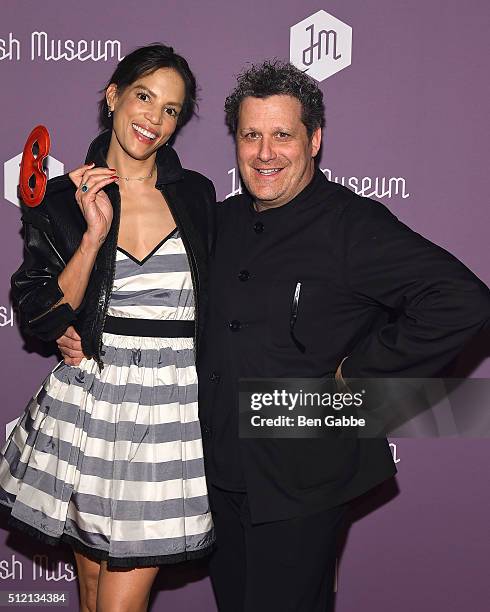 Personality Veronica Webb Del Gatto and fashion designer Isaac Mizrahi attend the Jewish Museum's Purim Ball at the Park Avenue Armory on February...