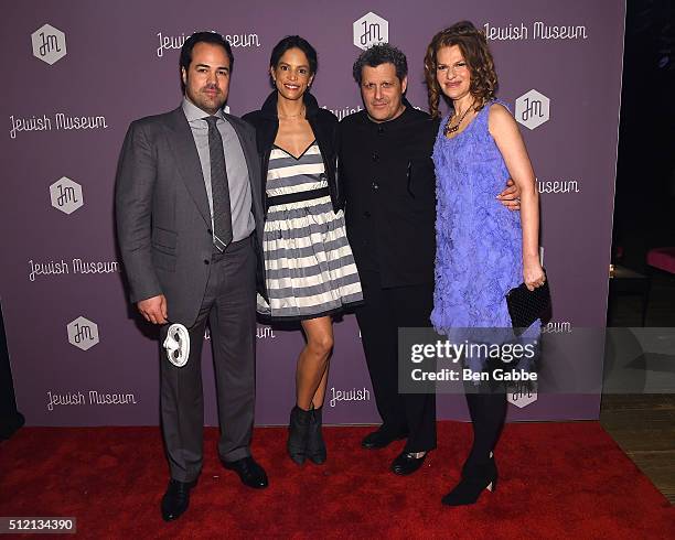Chris Del Gatto, Veronica Webb Del Gatto, Isaac Mizrahi and Sandra Bernhard attend the Jewish Museum's Purim Ball at the Park Avenue Armory on...
