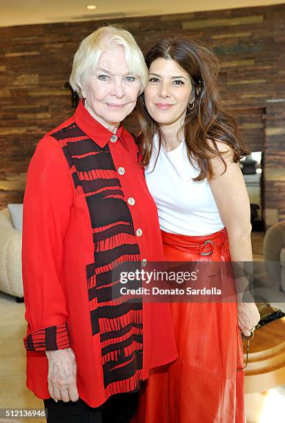 Actresses Ellen Burstyn and Marisa Tomei attend the 3rd Annual DVF Oscar Luncheon honoring the female nominees of the 88th Academy Awards on February...