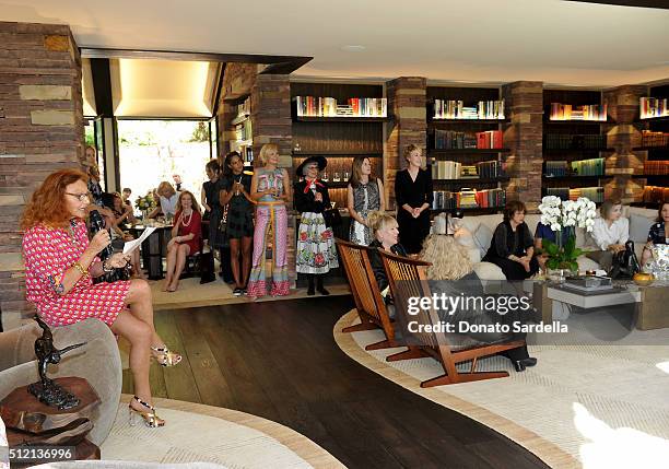 Founder, DVF, Diane von Furstenberg speaks during the 3rd Annual DVF Oscar Luncheon honoring the female nominees of the 88th Academy Awards on...