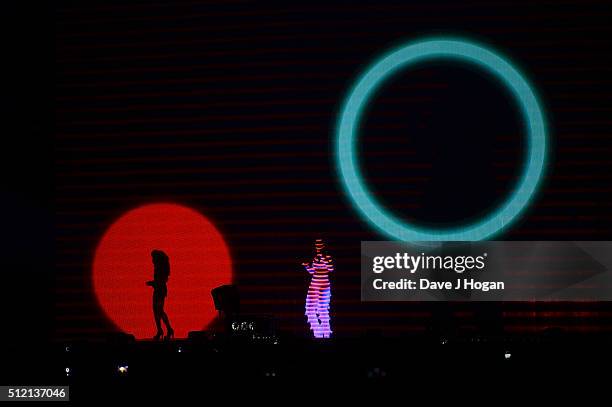Rihanna performs during the BRIT Awards 2016 at The O2 Arena on February 24, 2016 in London, England.