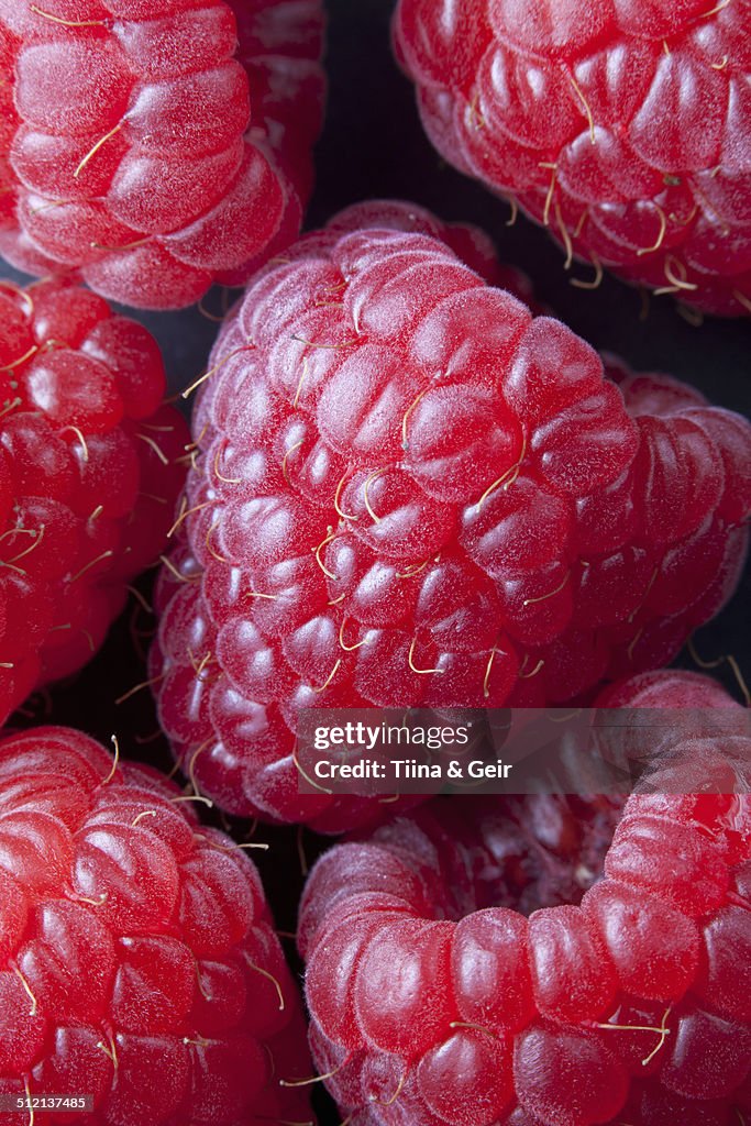 Close up of fresh raspberries