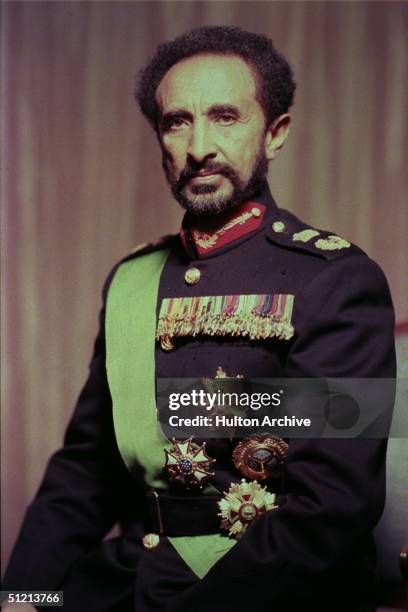 Portrait of Ethiopian emperor Haile Selassie I , 1950s.