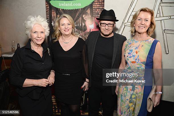 Actress Fionnula Flanagan, producer Rebecca O'Flanagan, director Lenny Abrahamson and Irish Ambassador Anne Anderson attend The Irish Film Board and...