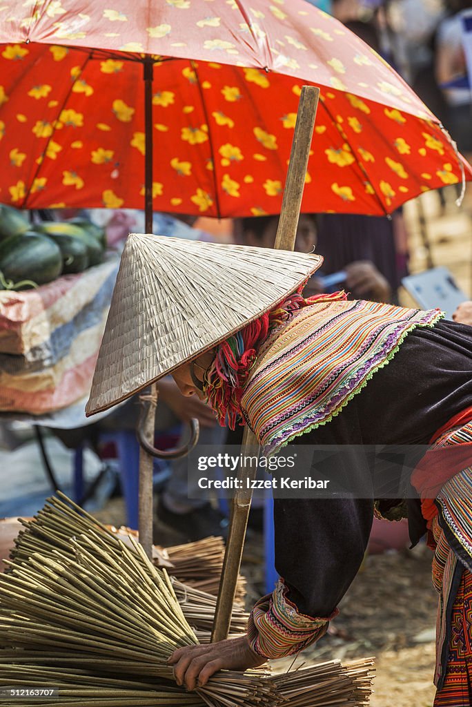 Tribe women at Can Cau market, northern Vietnam