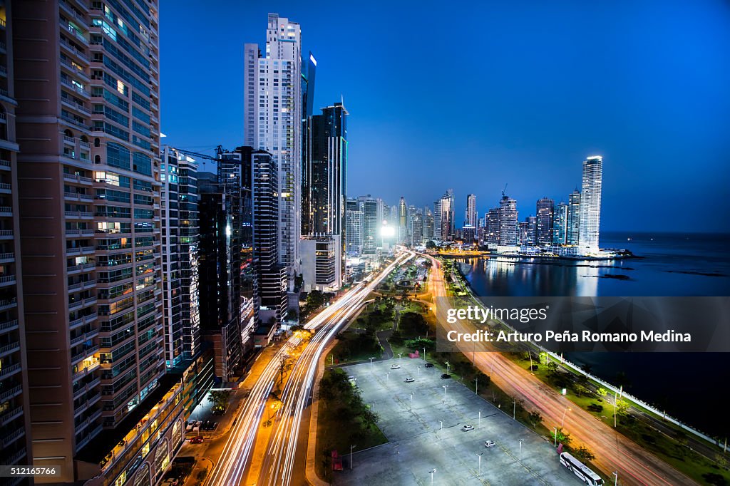 Panama city at night