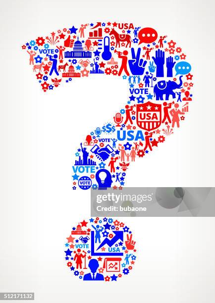 question vote and elections usa patriotic icon pattern - question mark pattern stock illustrations