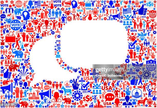 stockillustraties, clipart, cartoons en iconen met conversation vote and elections usa patriotic icon pattern - presidentieel debat