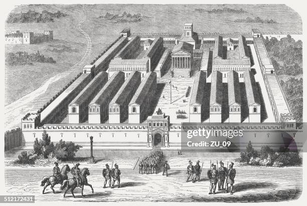 castra praetoria, barracks of the praetorian guard of imperial rome - barracks 幅插畫檔、美工圖案、卡通�及圖標