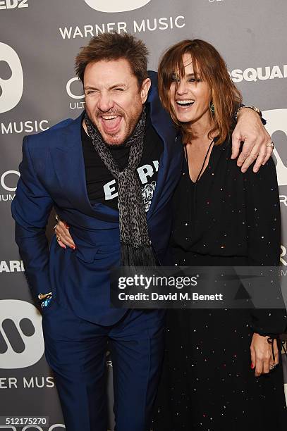 Simon Le Bon and Yasmin Le Bon attend the Warner Music Group & Ciroc Vodka Brit Awards after party at Freemasons Hall on February 24, 2016 in London,...