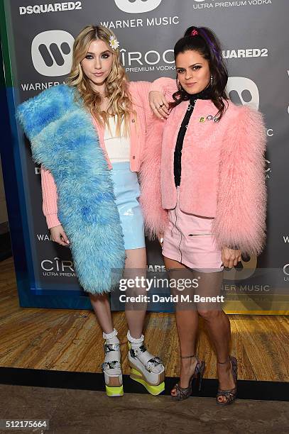 Bip Ling and guest attend the Warner Music Group & Ciroc Vodka Brit Awards after party at Freemasons Hall on February 24, 2016 in London, England.