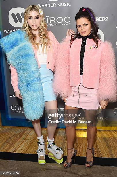 Bip Ling and guest attend the Warner Music Group & Ciroc Vodka Brit Awards after party at Freemasons Hall on February 24, 2016 in London, England.