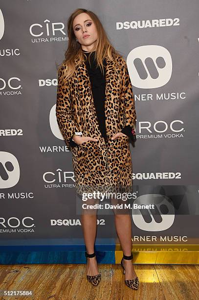 Suki Waterhouse attends the Warner Music Group & Ciroc Vodka Brit Awards after party at Freemasons Hall on February 24, 2016 in London, England.