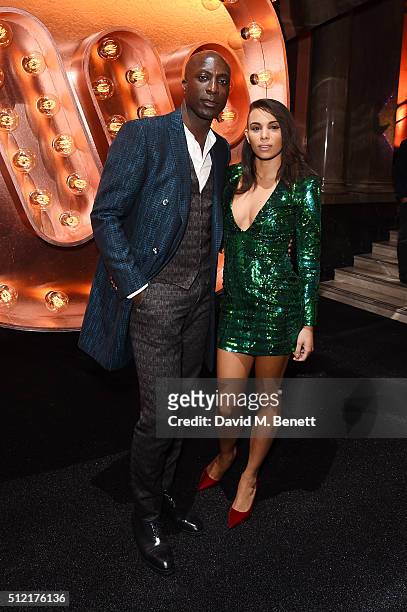 Ozwald Boateng and guest attend the Warner Music Group & Ciroc Vodka Brit Awards after party at Freemasons Hall on February 24, 2016 in London,...