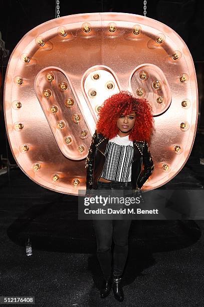 Fleur East attends the Warner Music Group & Ciroc Vodka Brit Awards after party at Freemasons Hall on February 24, 2016 in London, England.