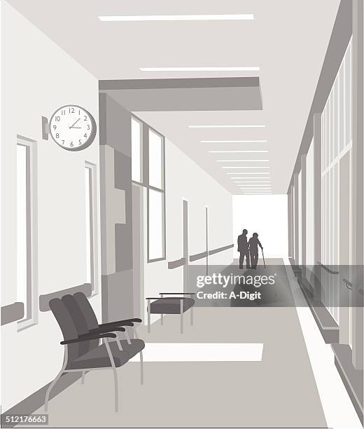 hospitalinterior - corridor stock illustrations