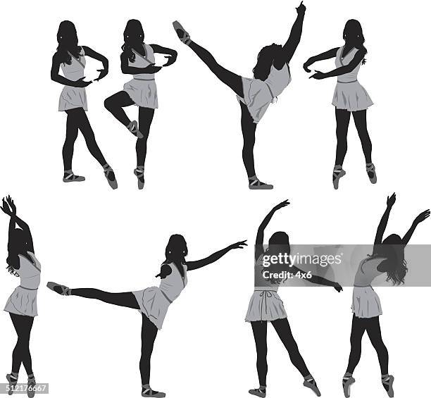 various poses of ballet dancer - ballet performance stock illustrations