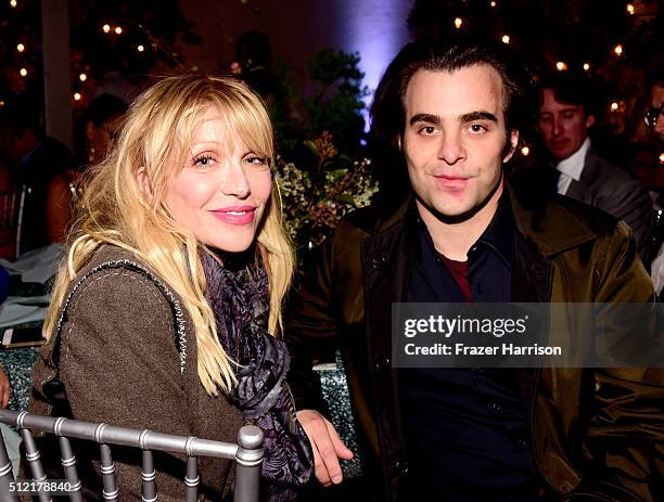 Actress/musician Courtney Love and director Nicholas Jarecki attend Global Green USA's 13th annual pre-Oscar party at Mr. C Beverly Hills on February...