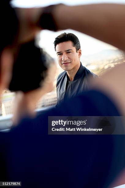 Actor/TV Personality Mario Lopez poses during a photo shoot for LaPalme Magazine at The Emerson on February 24, 2016 in Los Angeles, California.