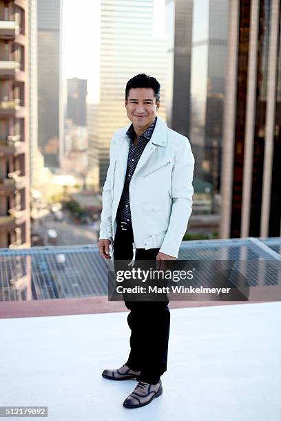 Actor/TV Personality Mario Lopez poses during a photo shoot for LaPalme Magazine at The Emerson on February 24, 2016 in Los Angeles, California.