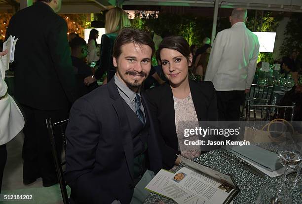 Jason Ritter and Melanie Lynskey attend Global Green USA's 13th Annual Pre-Oscar Party at Mr. C Beverly Hills on February 24, 2016 in Beverly Hills,...