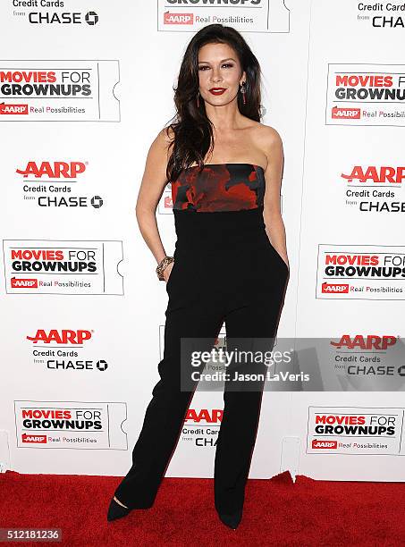Actress Catherine Zeta-Jones attends the 15th annual Movies For Grownups Awards at the Beverly Wilshire Four Seasons Hotel on February 8, 2016 in...