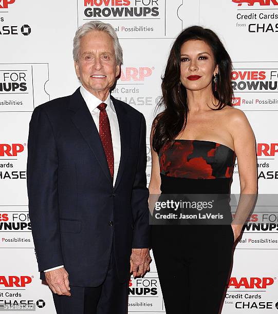 Actor Michael Douglas and actress Catherine Zeta-Jones attend the 15th annual Movies For Grownups Awards at the Beverly Wilshire Four Seasons Hotel...