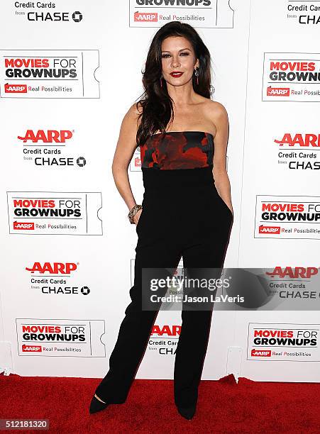 Actress Catherine Zeta-Jones attends the 15th annual Movies For Grownups Awards at the Beverly Wilshire Four Seasons Hotel on February 8, 2016 in...