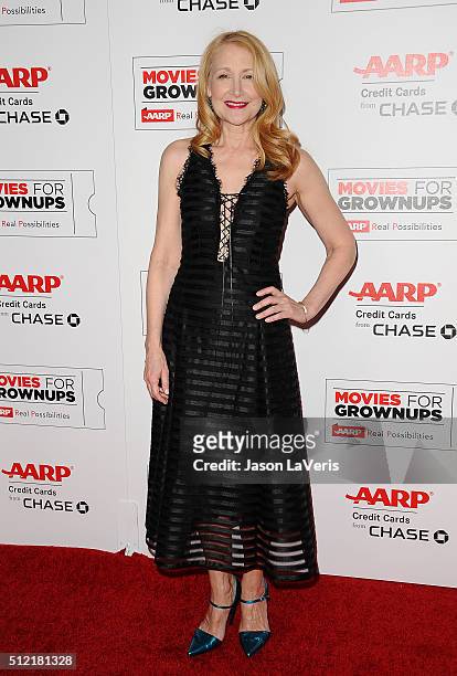 Actress Patricia Clarkson attends the 15th annual Movies For Grownups Awards at the Beverly Wilshire Four Seasons Hotel on February 8, 2016 in...