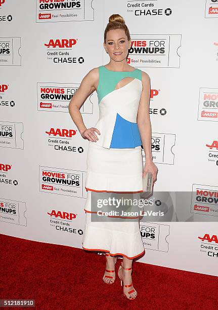 Actress Elizabeth Banks attends the 15th annual Movies For Grownups Awards at the Beverly Wilshire Four Seasons Hotel on February 8, 2016 in Beverly...