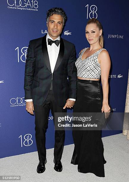 Actor Jaime Camil and wife Heidi Balvanera attend the 18th Costume Designers Guild Awards at The Beverly Hilton Hotel on February 23, 2016 in Beverly...