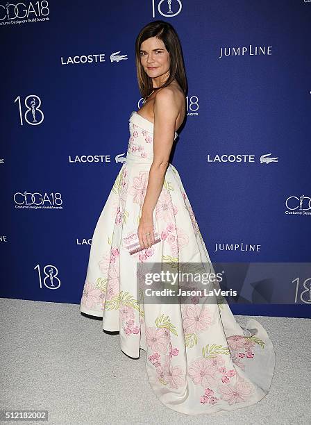 Actress Betsy Brandt attends the 18th Costume Designers Guild Awards at The Beverly Hilton Hotel on February 23, 2016 in Beverly Hills, California.