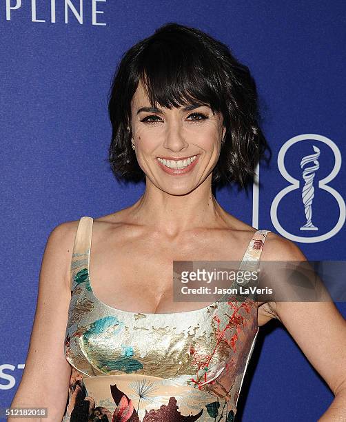 Actress Constance Zimmer attends the 18th Costume Designers Guild Awards at The Beverly Hilton Hotel on February 23, 2016 in Beverly Hills,...