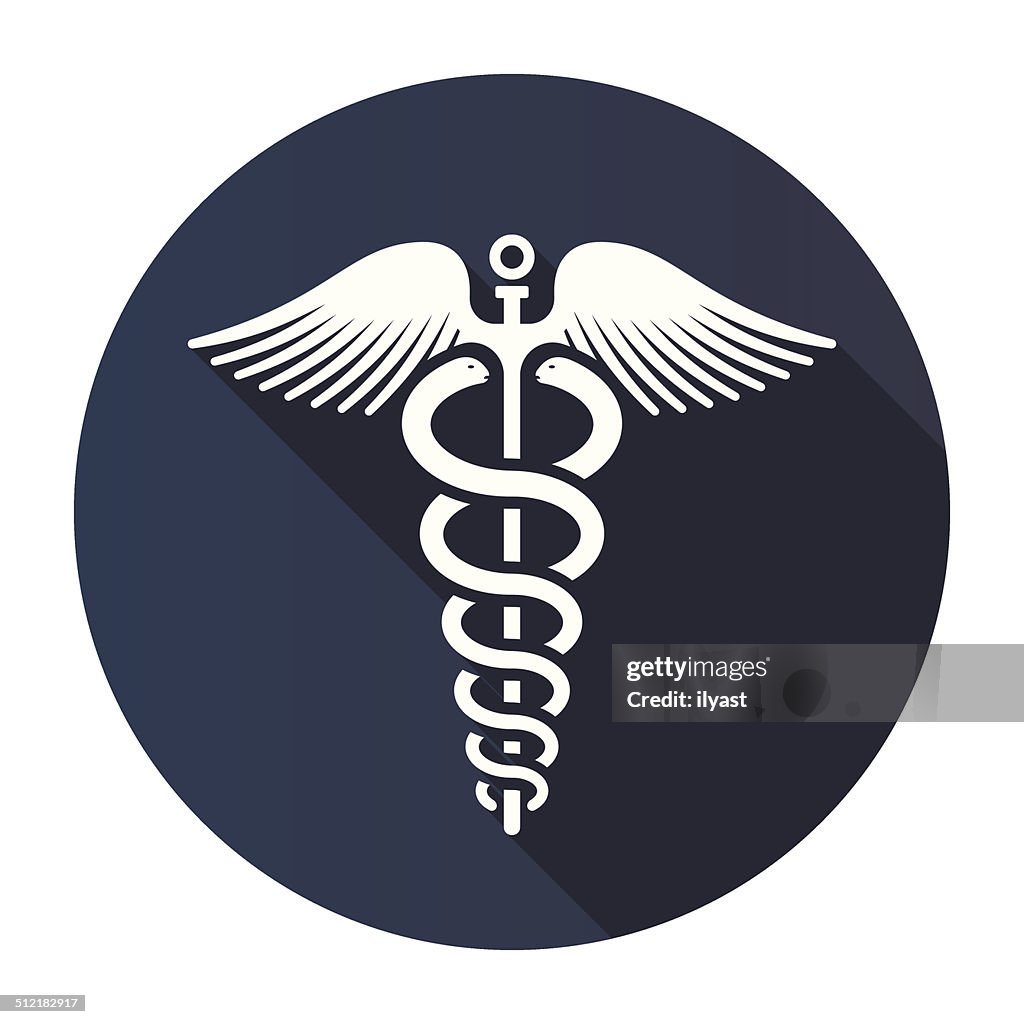 Flat Caduceus Icon