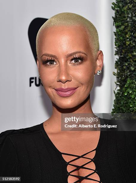 Personality Amber Rose attends the ALL Def Movie Awards at Lure Nightclub on February 24, 2016 in Hollywood, California.