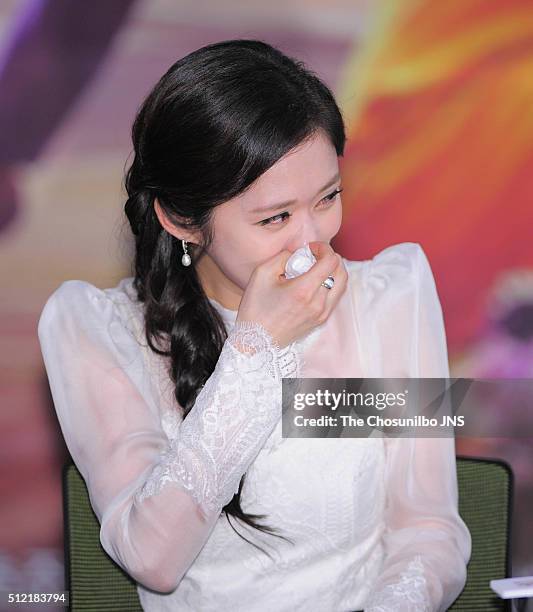 Jang Na-ra attends the MBC drama "One More Happy Ending" press conference at MBC on January 18, 2016 in Seoul, South Korea.