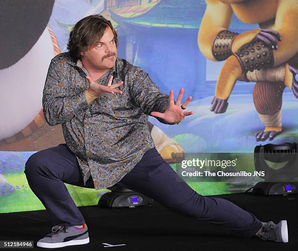 Jack Black attends the movie "Kung Fu Panda 3" press conference at Conrad Seoul on January 21, 2016 in Seoul, South Korea.