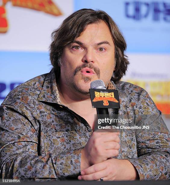 Jack Black attends the movie "Kung Fu Panda 3" press conference at Conrad Seoul on January 21, 2016 in Seoul, South Korea.