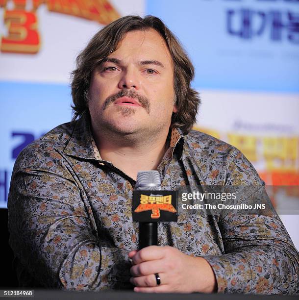 Jack Black attends the movie "Kung Fu Panda 3" press conference at Conrad Seoul on January 21, 2016 in Seoul, South Korea.