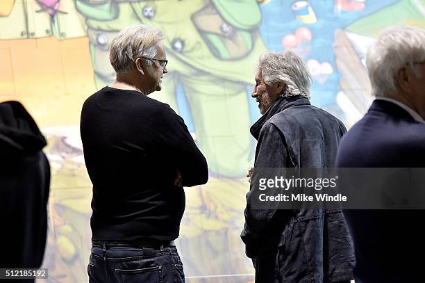 Actor Tim Robbins and musician Roger Waters attend in celebration of the release of the Limited Edition box set of the film "Roger Waters The Wall",...