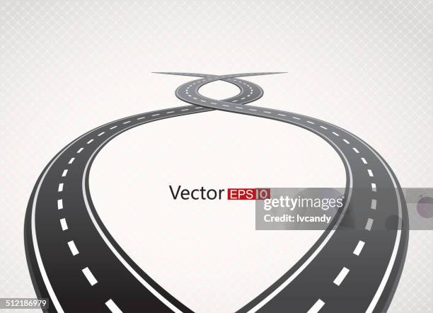 two directions roads - different path stock illustrations