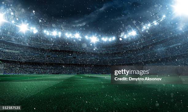 dramatic football stadium with rain - big sports event stock pictures, royalty-free photos & images