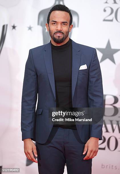 Craig David attends the BRIT Awards 2016 at The O2 Arena on February 24, 2016 in London, England.