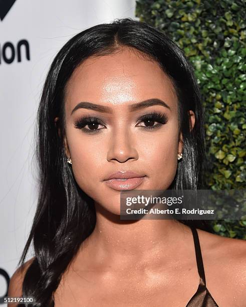 Actress Karrueche Tran attends the ALL Def Movie Awards at Lure Nightclub on February 24, 2016 in Hollywood, California.