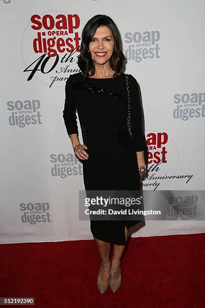 Actress Finola Hughes arrives at the 40th Anniversary of the Soap Opera Digest at The Argyle on February 24, 2016 in Hollywood, California.